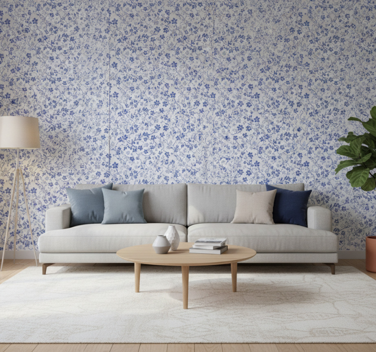 Papel de parede flores flor de cerejeira azul - TenStickers