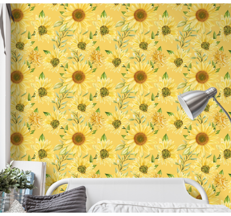 papel de parede flores flor de girassol - TenStickers