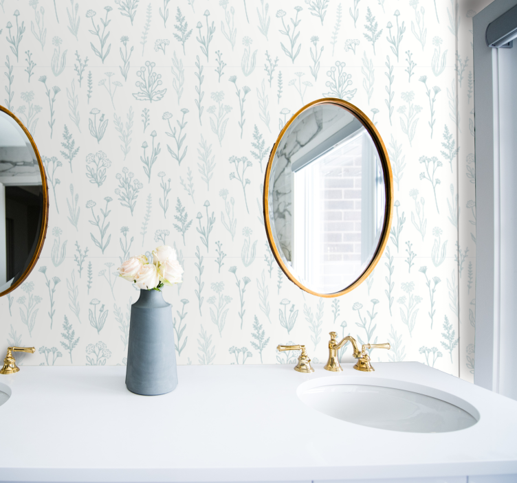 papel de parede floral Flor em um fundo branco - TenStickers