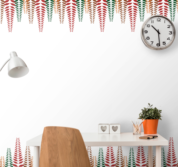 papel de parede flores formas elegantes de samambaias - TenStickers