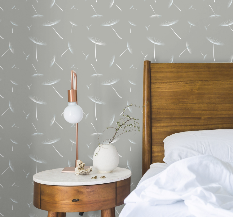 papel de parede floral Isqueiro florido cinza - TenStickers