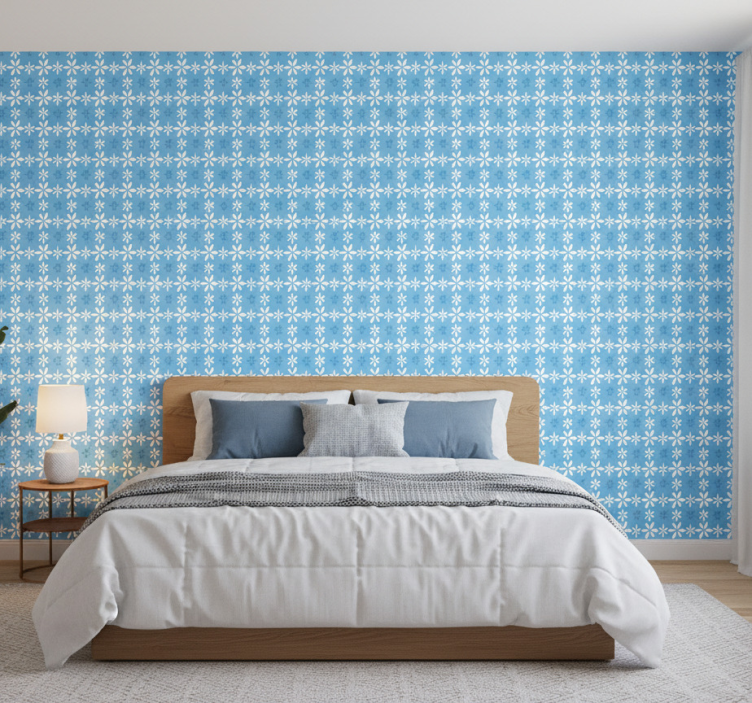 Papel de parede flores margaridas brancas - TenStickers