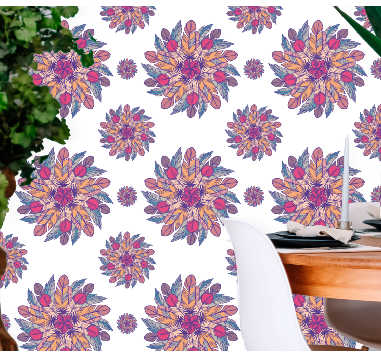 papel de parede flores motivo de explosão floral - TenStickers