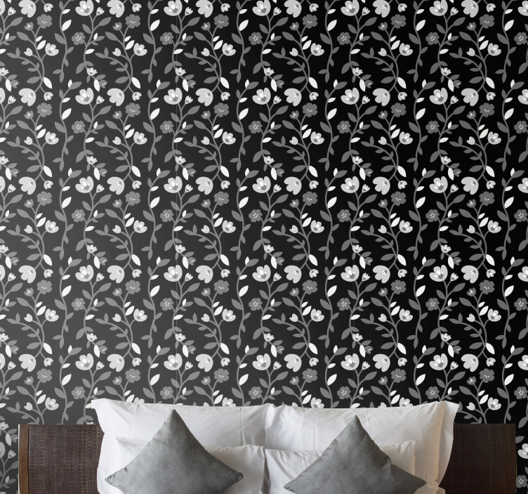 papel de parede flores motivo floral - TenStickers