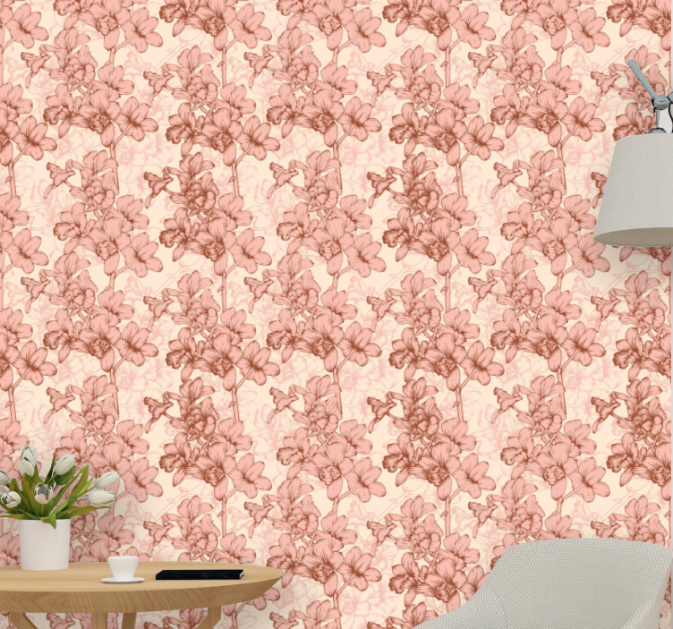 papel de parede flores ornamentado floral - TenStickers