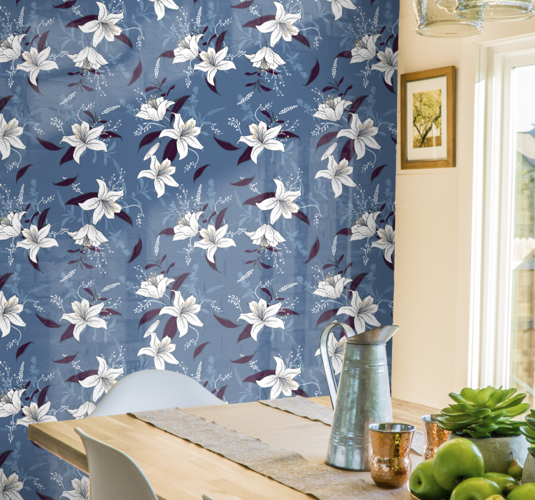 papel de parede flores padrões florais elegantes - TenStickers