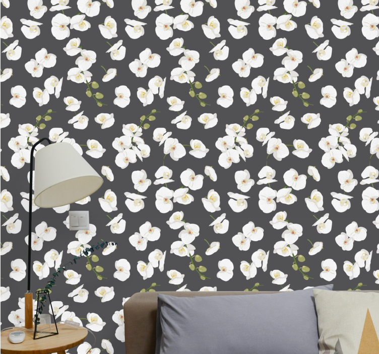 papel de parede floral Orquídeas brancas - TenStickers