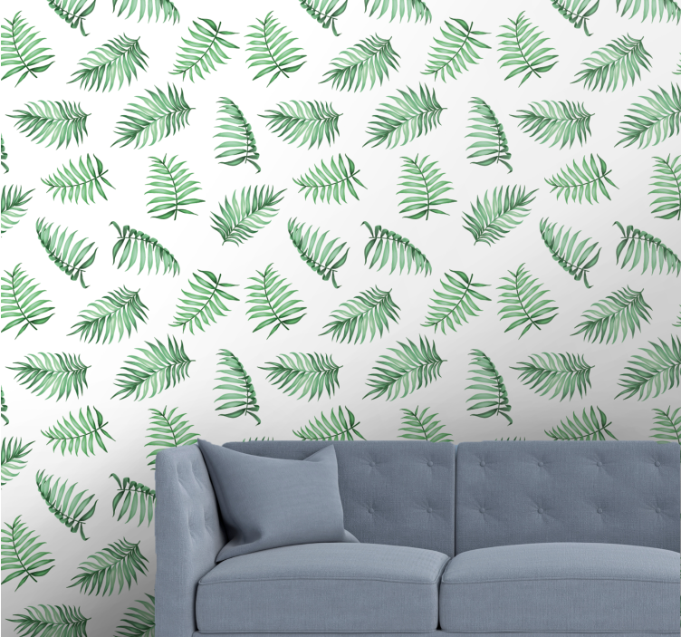 Papel de parede folhas samambaias tropicais - TenStickers