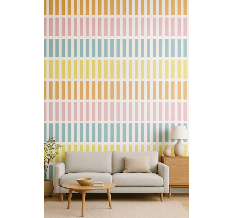 Papel de parede formas geométricas bastões coloridos - TenStickers