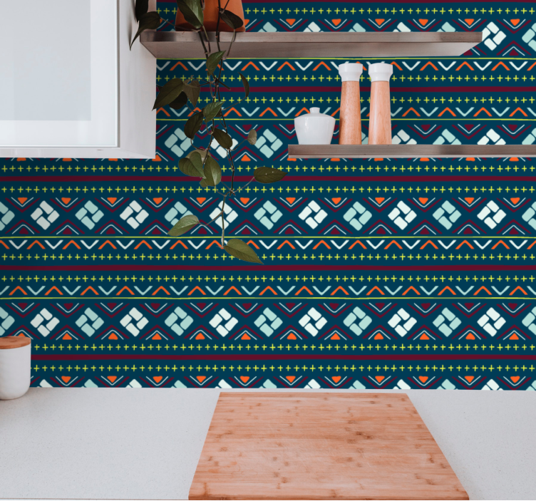 Papel de parede formas geométricas blocos coloridos - TenStickers