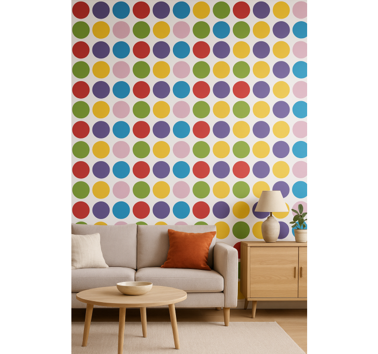 Papel de parede formas geométricas círculos coloridos - TenStickers