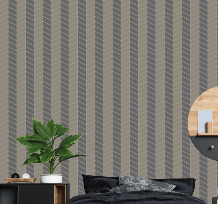 papel de parede formas geométricas design com padrão chevron - TenStickers