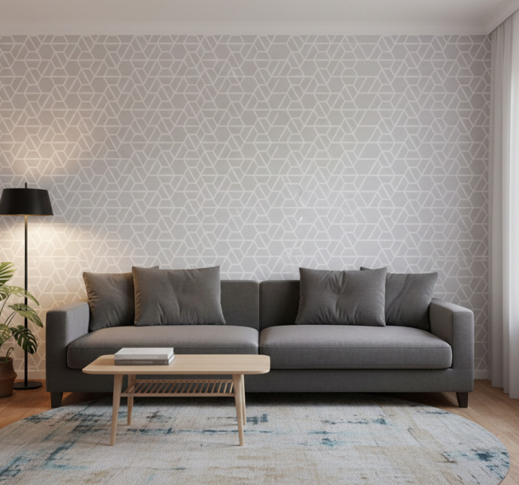 Papel de parede formas geométricas design de treliça - TenStickers