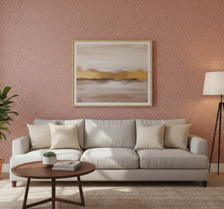 Papel de parede formas geométricas elemento marrom estiloso - TenStickers