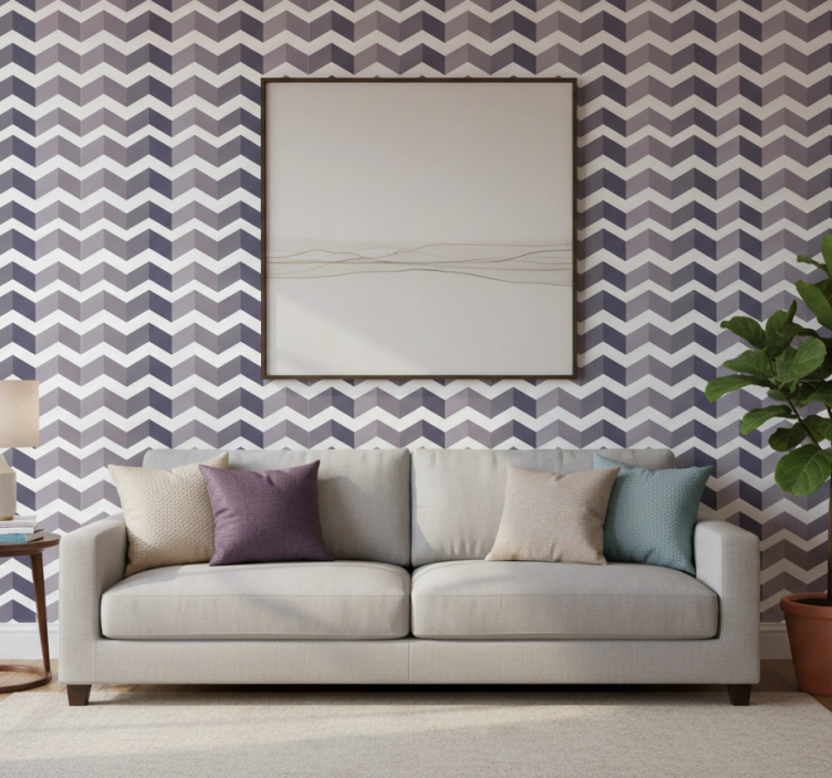 Papel de parede formas geométricas em estilo chevron - TenStickers