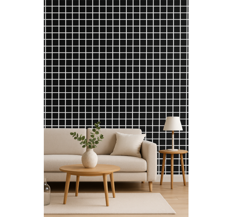 Papel de parede formas geométricas escala de quadrados cinza - TenStickers