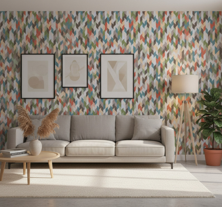 Papel de parede formas geométricas espectro espinha de peixe - TenStickers