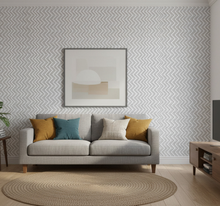 Papel de parede formas geométricas estilo chevron - TenStickers