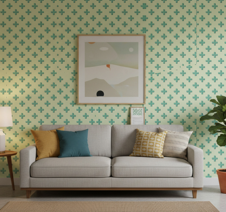 Papel de parede formas geométricas formas mint plus - TenStickers