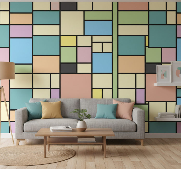 Papel de parede formas geométricas geometria vibrante - TenStickers