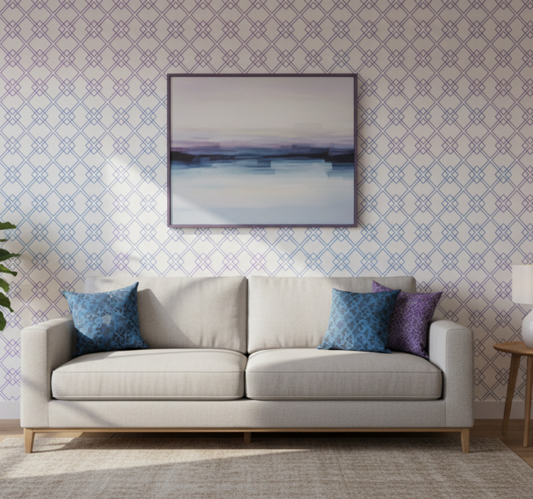 Papel de parede formas geométricas losangos e linhas - TenStickers