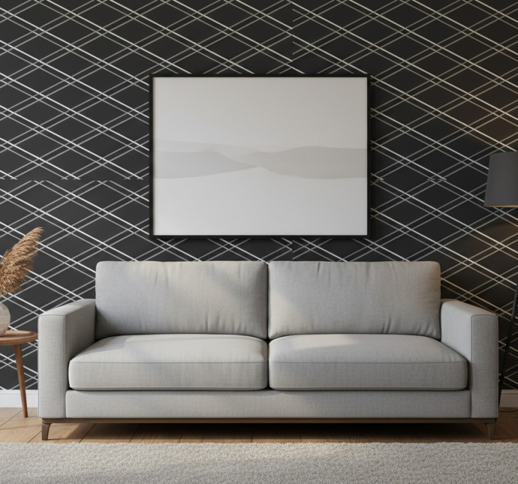 Papel de parede formas geométricas padrões lineares - TenStickers