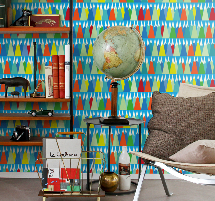 Papel de parede formas geométricas paisagem montanhosa - TenStickers