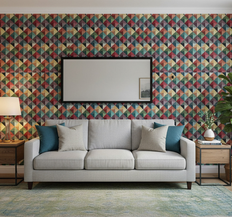 Papel de parede formas geométricas para decoração - TenStickers