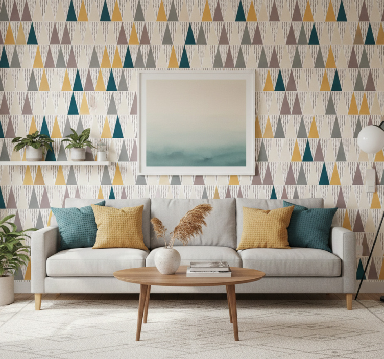 Papel de parede formas geométricas segmentos triangulares - TenStickers