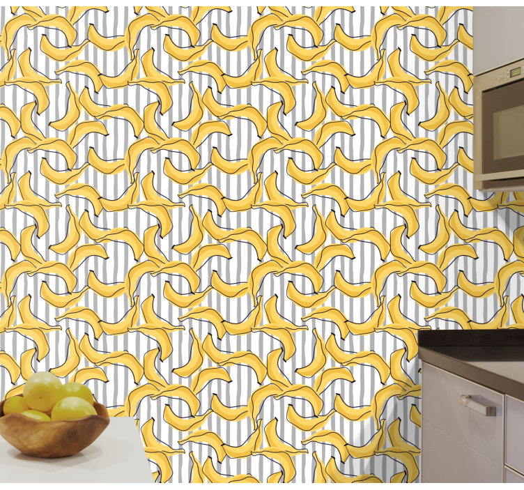 papel de parede para cozinha torção de banana abstrata - TenStickers