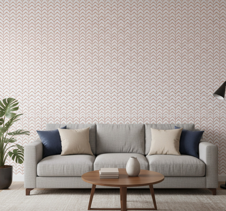 Papel de parede formas geométricas zigzag e pontos - TenStickers