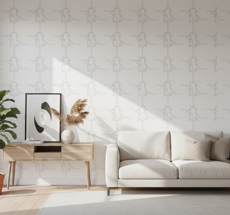 Papel de parede gatos contornados - TenStickers