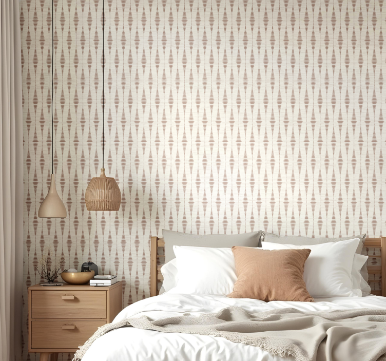 Papel de parede geométrico mousse de mocha rabaul ikat - TenStickers