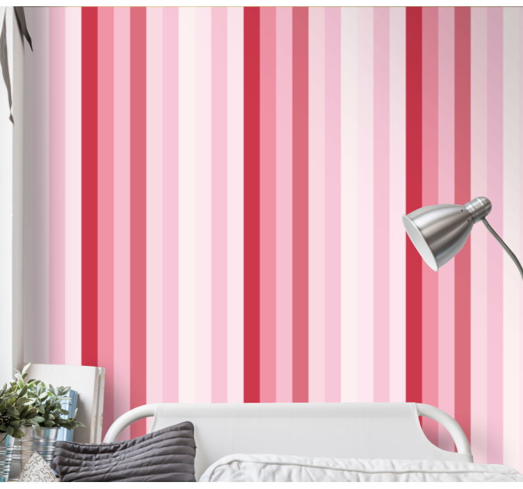 papel de parede horizontal ambiente de quarto listrado - TenStickers