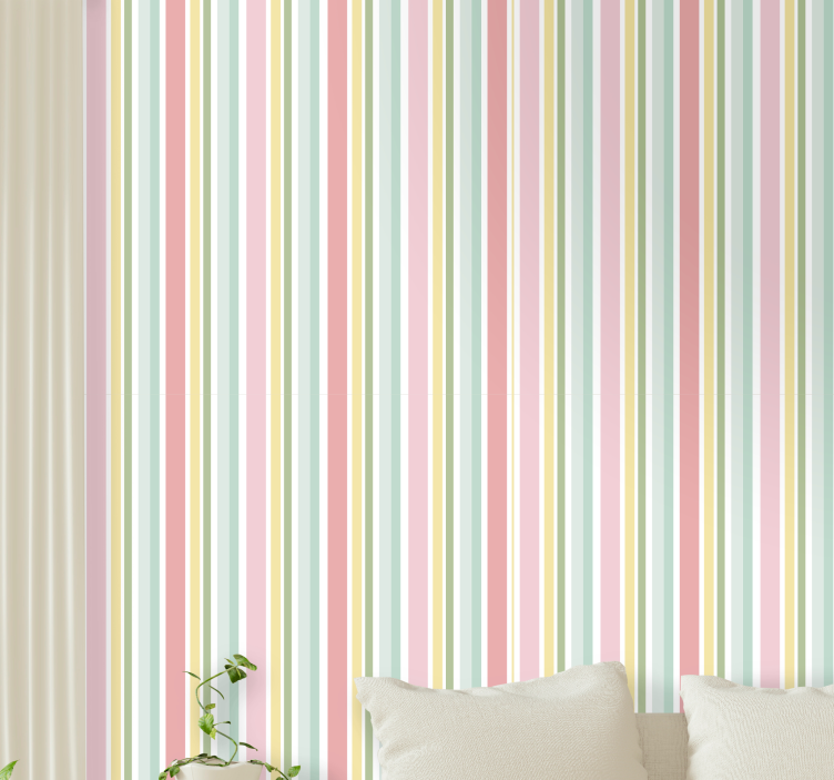 papel de parede horizontal harmonia de listras pastel - TenStickers