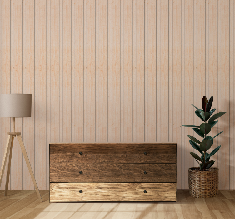 papel de parede madeira Ripas em relevo - TenStickers