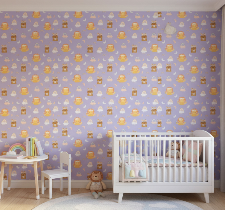 Papel de parede infantil animais e arco-íris - TenStickers