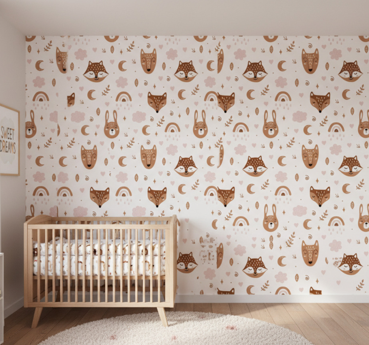 Papel de parede infantil criaturas da floresta - TenStickers