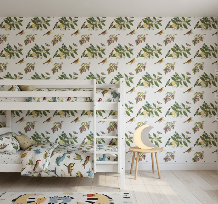 Papel de parede infantil ladrões de frutas na natureza - TenStickers