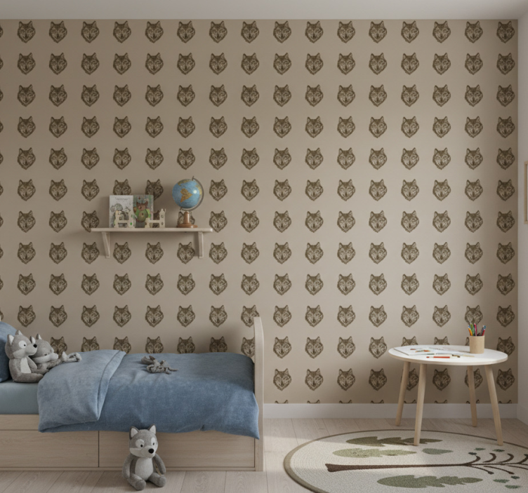 Papel de parede infantil lobo europeu - TenStickers