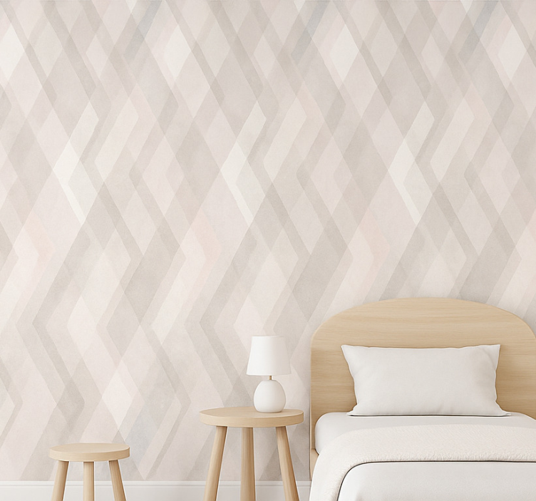 Papel de parede infantil padrão abstrato cinza claro - TenStickers