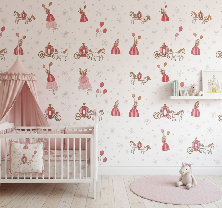 Papel de parede infantil princesa de conto de fadas - TenStickers