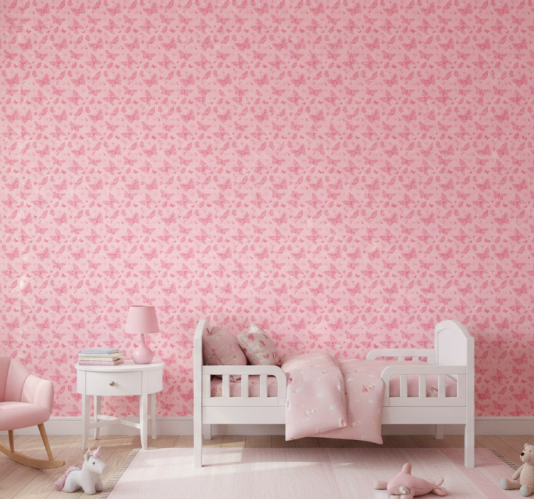 Papel de parede infantil rosa - TenStickers