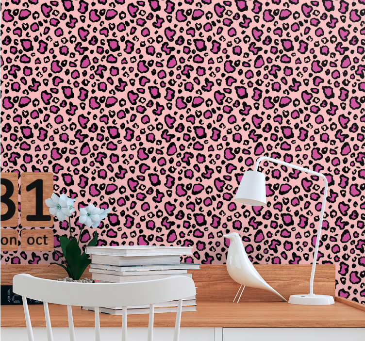 papel de parede leopardos interior com estampa de leopardo - TenStickers
