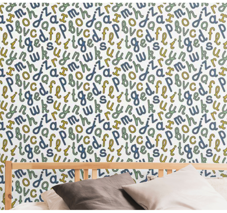 papel de parede com escritas Alfabeto colorido - TenStickers