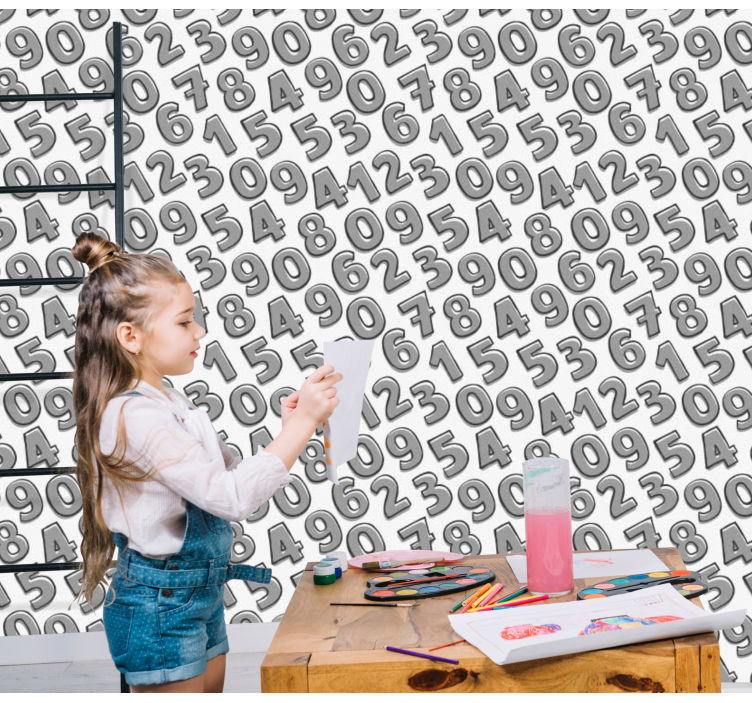 papel de parede letras arranjo numérico - TenStickers