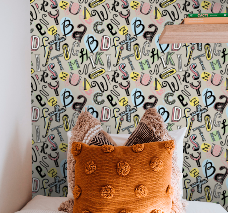 papel de parede letras diversão alfabética - TenStickers