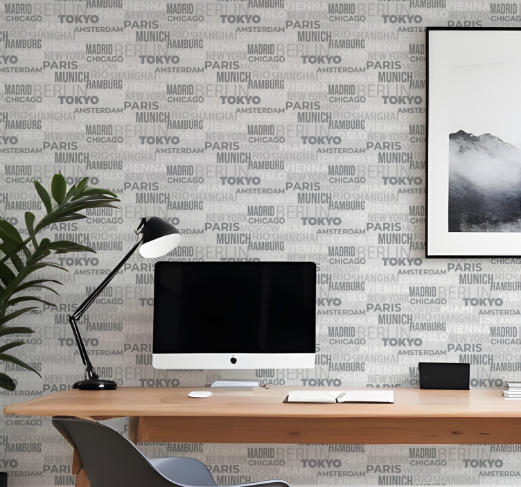 papel de parede letras nome das cidades - TenStickers