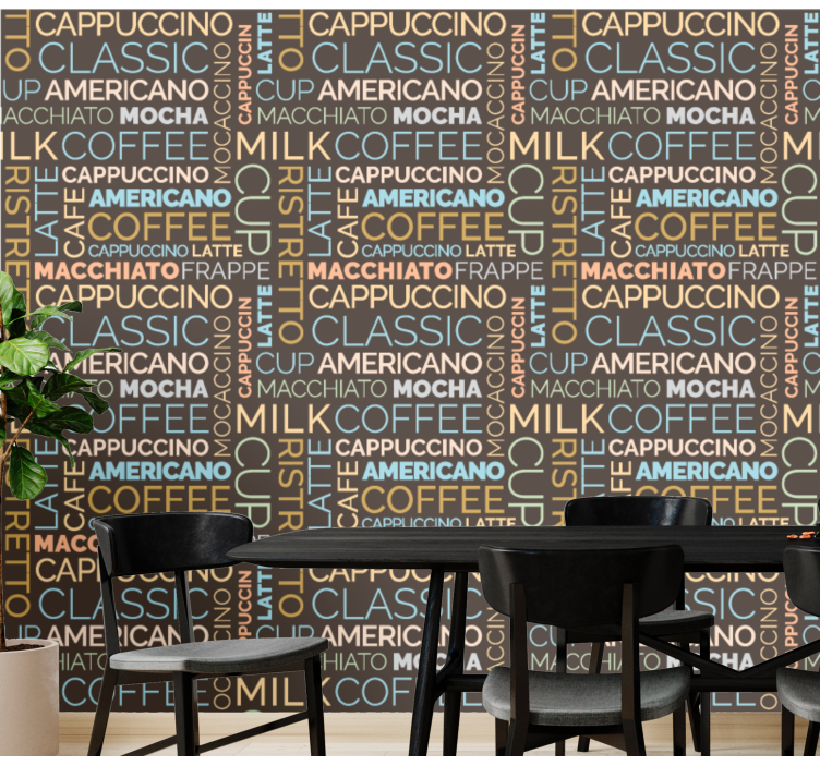 papel de parede letras tipografia de café - TenStickers