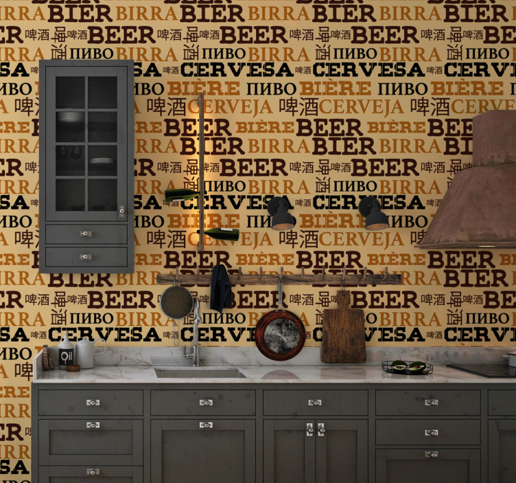 papel de parede letras tipografia de cerveja - TenStickers